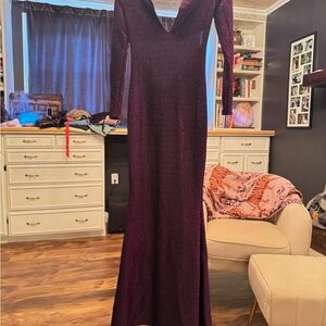 Chic Long Sleeve Purple Dress